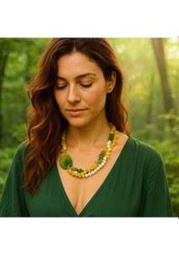 Resim Akik Aventurin Kolye Çok Renkli 