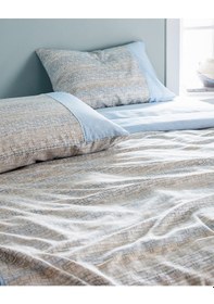 Resim Burnel King Size %100 Pamuk Madame Coco Crep Baskılı Nevresim Takımı - Mavi/bej Çok Renkli 