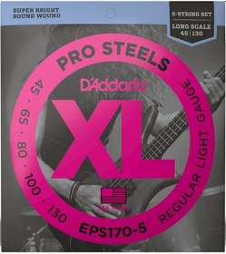 Resim D'addario Eps170-5 Prosteels 5-String Bass. Light. 45-130. Long S 