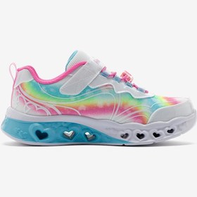 Resim Skechers Flutter Heart Lights Groovy Swirl Çocuk Beyaz Işıklı Spor Ayakkabı 