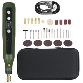 Resim Lemestar 5 Hızlı 4.2v Mini Döner Alet Seti, 34 Aksesuarlı Çok Amaçlı Gravür Zımparalama P,yeşil 