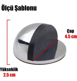 Resim Nzb Yarımay Kapı Stoperi Tamponu Yapışkanlı Kapı Stopu Parlak Krom 