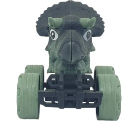 Resim Birlik Sürtmeli Dinazor Arabalar 12 cm - H-20 - Triceratops - Yeşil 