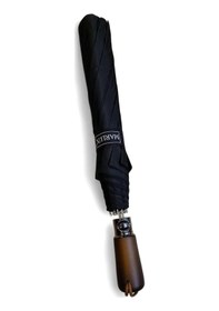 Resim Baginn 10 Telli Otomatik Açılır Ahşap Saplı Şemsiye 100 Cm Çap 45 Cm Kapalı Boyut Çelik Tel Manuel Kapanır Siyah 