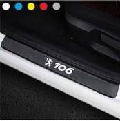 Resim Peugeot 106 İçin Özel Yeni Uyumlu Aksesuar Oto Kapı Eşiği Özel Yeni Sticker Karbon 4 Adet 