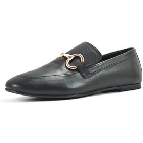 Resim Onlo Ayakkabı 23FR.106 Hakiki Deri Siyah Tokalı Kadın Babet Siyah 