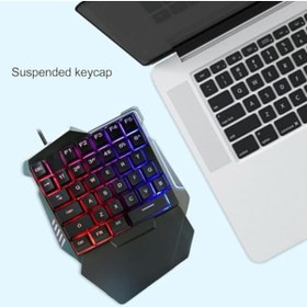 Resim Yıldızan ynsstores G7 Tek El Kullanım Gaming Oyuncu USB Kablolu Klavye RGB LED Işıklı 35 Tuşlu Taşınabilir Mi 