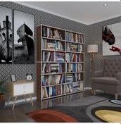 Resim Kenzlife Kitaplık Süper Ga 180 160 19 Cvz 6 Katlı 2 Bölme Çift Bölme Opsiyonlu Ofis Mutfak Banyo Dolabı Arkalıksız Çok Renkli 