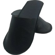 Resim Private 900 Çift Overloklu Siyah Tela Otel Terliği Tek Kullanımlık Kullan At 