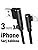 Resim 3 Metre Oyuncu Şarj Kablosu iPhone Uyumlu Uzun 3A 3m USB - Ligtning 