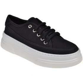 Resim Pullman Keten Kalın Taban Kadın Spor Ayakkabı Mb-880 Siyah-siyah Siyah 