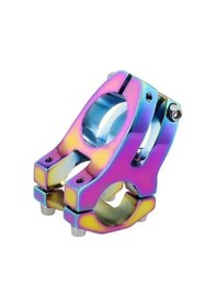 Resim Bisiklet Kısa Gidon Boğazı Wake Alüminyum Rainbow Rengarenk Yedek Parça 31,8mm Siyah 