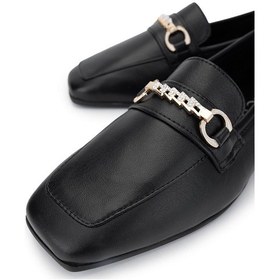 Resim Tamer Tanca Kadın Hakiki Deri Siyah Deri Loafer Ayakkabı 879 3651 Bn Ayk Y25 Sıyah Dr Siyah 