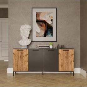 Resim L'occi Concept Joseph Konsol 4 Kapaklı Metal Ayaklı Çam Jz4-aa 