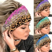 Resim 1 Adet Bohem Leopar Desenli Kadın Geniş Saç Bandı - Nefes Alabilen Ter Emici Düğüm Detaylı Yoga Koşu Spor Fitness Başlığı, Canlı Renklerde Şık Antrenman Bandı, Trend Aksesuar, Rahat Kullanım, Moda Tutkunları İçin Hafif Malzeme, Spor Saç Bandı 