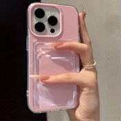 Resim For iPhone 16 Pro Kılıfı ile Uyumlu - Çift Katmanlı Jel Renkli Kart Tutucu, Basit Düz Renkli Stil, 15 Pro Max/14 Pro Max/13 için Çift Katmanlı Şok Geçirmez Kapak (Slim & 
