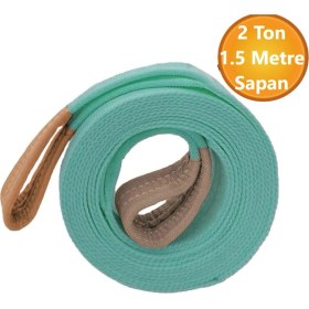 Resim Vinç Sapan Polyester Spanzet 2 Ton 1.5 Metre Turkuaz Sağlam Yük Kaldırma Taşıma Indirme Halat 