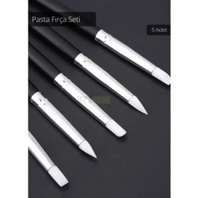 Resim 5’li Set Pasta Fırçası Silikon Yağlı Boya Fırçası Ince Uçlu Fırça Yüz Boyası Fırçası El Işi Fırça 