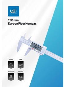 Resim YSB 150 mm Karbon Fiber Kompozit Dijital Kumpas 