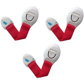 Resim Bebek Çocuk Güvenlik Dolap Çekmece Kilidi Güvenlik Seti-(Cırtlı Kilit Kırmızı -3 Adet) Çok Renkli 