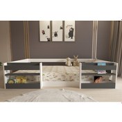 Resim Herseycik Ninnimo Montessori 90X190 Yatak Uyumlu Karyola M6-14 Antrasit - Beyaz 