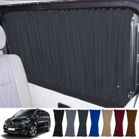 Resim Oto Pandami Mercedes Vito W447 5 Cam 2014+ Uyumlu Füme Raylı Oto Perde Takımı 