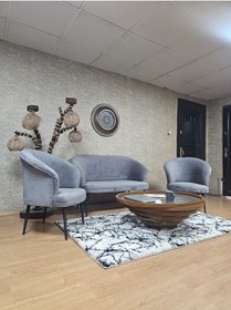 Resim Zafir Teddy Takım Siyah Boyalı Sivriltme Ayak Çay Seti Koltuk - Berjer , Balkon, Salon, Ofis Gri 