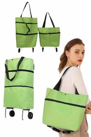 Resim shopwave Katlanabilir Tekerlekli Pazar Market Çarşı Arabası Market Alışveriş Çantası 