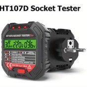 Resim HT107D Soket Test Cihazı AC Gerilim Tespit RCD Testi AB Fişi Toprak Sıfır Hattı Fiş Polarite Faz Kontrolü Profesyonel Araçlar 