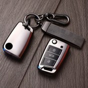 Resim VW için for VOLKSWAGEN Golf 7 MK7 Tiguan MK2 T-roc T-cross Anahtarlık Aksesuarları için Yeni TPU Araba Uzaktan Anahtar Kılıfı Kılıfı Fob 