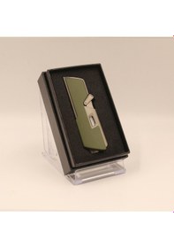 Resim Tek Torch Pürmüz Delici İğneli Haki Metal Puro Çakmağı 