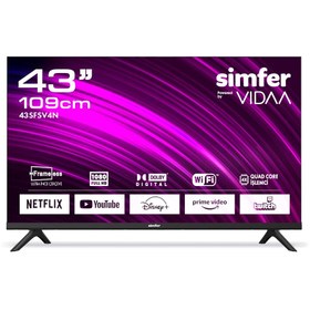 Resim Simfer 43sfsv4n 43" 109 Ekran Uydu Alıcılı Full Hd Vıdaa Smart Led Tv 