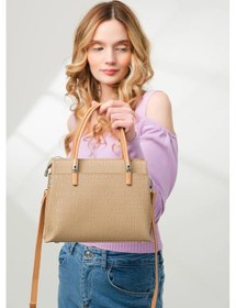Resim Just Polo 5 Bölmeli Şık El & Omuz Çantası Shoulder Bag Ebat : 22 X 25 Cm Vizon 