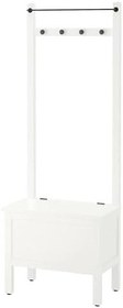 Resim IKEA Hemnes Havluluk Ve Bank, Beyaz Renk MeridyenDukkan 64x37x173 cm Düzenleyici Mobilya 