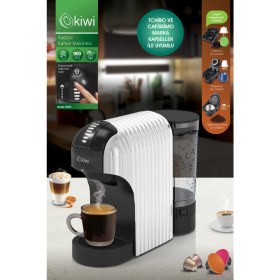 Resim Kiwi Kcm-7597 Multikapsül Kahve Makinesi Beyaz Nespresso / Tchibo / Toz Kahve ile Uyumlu 