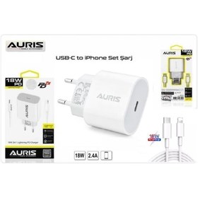 Resim Auris Apple Uyumlu iPhone 8 10 11 12 Pro Max Usb C Hızlı Şarj Aleti Cihazı Kablo 18W 