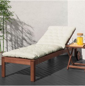 Resim IKEA Şezlong Minderi, Bej Renk 190x60 cm Bağcıklı Minder İç-Dış Mekan 