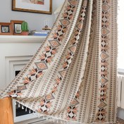 Resim 1 Panel Jacquard Tassel Perdeler Mutfak Kahve Perdeleri Bay Pencere Yarı Gölge Perdesi Oturma Odası, Yatak Odası, Mutfak, Banyo, Ev Dekorasyonu, Oda Dekoru için Uygun 
