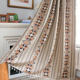 Resim 1 Panel Jacquard Tassel Perdeler Mutfak Kahve Perdeleri Bay Pencere Yarı Gölge Perdesi Oturma Odası, Yatak Odası, Mutfak, Banyo, Ev Dekorasyonu, Oda Dekoru için Uygun 