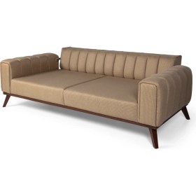 Resim Perla Sofa Velar Yataklı Kanepe Keten Hardal Kazayağı 