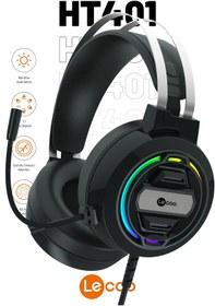 Resim Lecoo LHT401 Gökkuşağı Aydınlatma Usb 7.1 Ses Sistemi Mikrofonlu Oyuncu Kulaklığı Gaming Kulaklık 