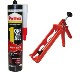Resim Pattex One For All 280 ml Sıvı Çivi / Korniş Yapıştırıcı+ Silikon Tabancası 