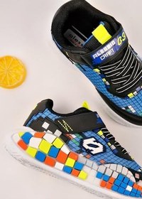 Resim Muggo BLOCK Renkli Blok Tabanlı Cırtlı ve Bağcıklı Çocuk Sneaker Spor Ayakkabı 