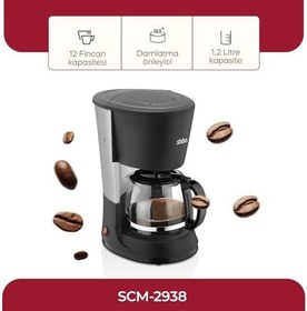 Resim Sinbo SCM-2938 Filtre Kahve Makinesi 12 Fincan / 1.2 Litre Kapasite | Damlatmaz Özellik | Termostatlı Isıtma | Cam Demlik | Ofis ve Ev için 