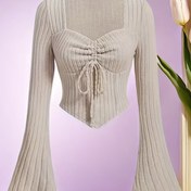 Resim Kadınlar İçin Dar Kesim Kare Yaka Uzun Kollu Fırfır Detaylı Zilmanatlı Üst - Sonbahar/Kış için Makinede Yıkanabilir Düz Renk Lacivert Kazak, Şık Günlük ve Resmi Giyim, Zarif Uzun Kollu Düğmeli Bluz, Resmi Kıyafetler, Kışlık Giysi, Ayrıntılı Manşetli, Dekoratif Bağcıklı 