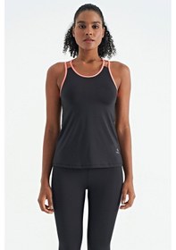Resim Tommy Life Siyah Çift Askılı Sırt Detaylı Standart Kalıp Kadın Spor Atlet - 97258 Siyah 