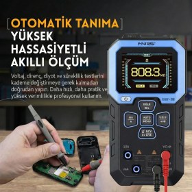 Resim Fnirsi DMT-99 Yüksek Hassasiyetli Çok Fonksiyonlu Akıllı Dijital Multimetr 
