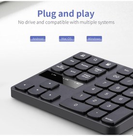Resim Maiyame 2.4g Kablosuz Sayısal Klavye Taşınabilir 35 Tuşlu Finansal Muhasebe Ofis Klavyesi Dahili Ş Klavye 