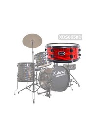 Resim Extreme Xds665rd Metalik Kırmızı Bateri Seti Sahne Işıltısı Yüksek Performans 