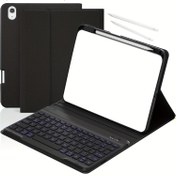 Resim 11. Nesil iPad 11 inç (2025) & 10. Nesil iPad 10,9 inç (2022) İçin Manyetik 7 Renkli Arka Aydınlatmalı Çıkarılabilir Klavye Kılıfı, Kalem Tutuculu, Otomatik Uyku/Uyanma Fonksiyonlu, 1. ve 2. Nesil Apple Pencil ile Uyumlu (Tatil Hediyesi) 